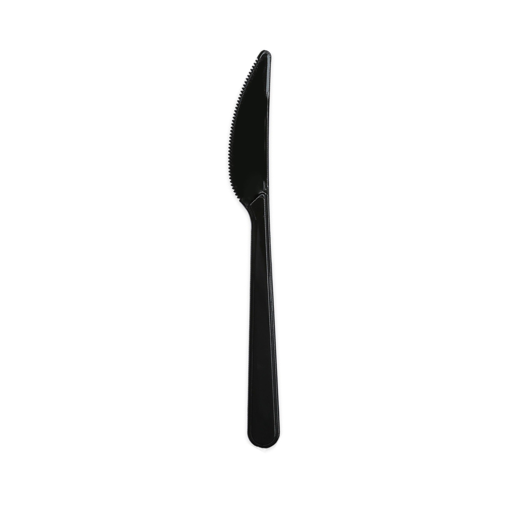 Siyah Lüks Plastik Bıçak 100’lü