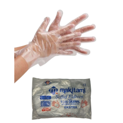 Makitami Şeffaf Eldiven Extra Kalın 100 Gr 100 Adet