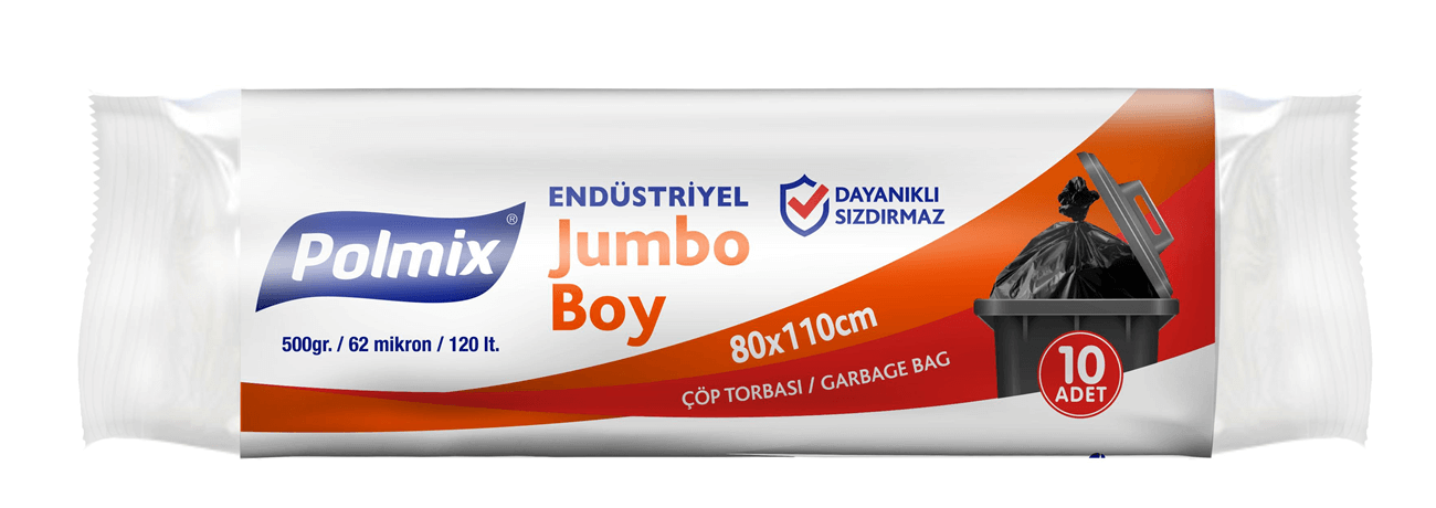 Polmix Endüstriyel Jumbo Boy Çöp Poşeti 80x110cm 10'lu 500gr P406