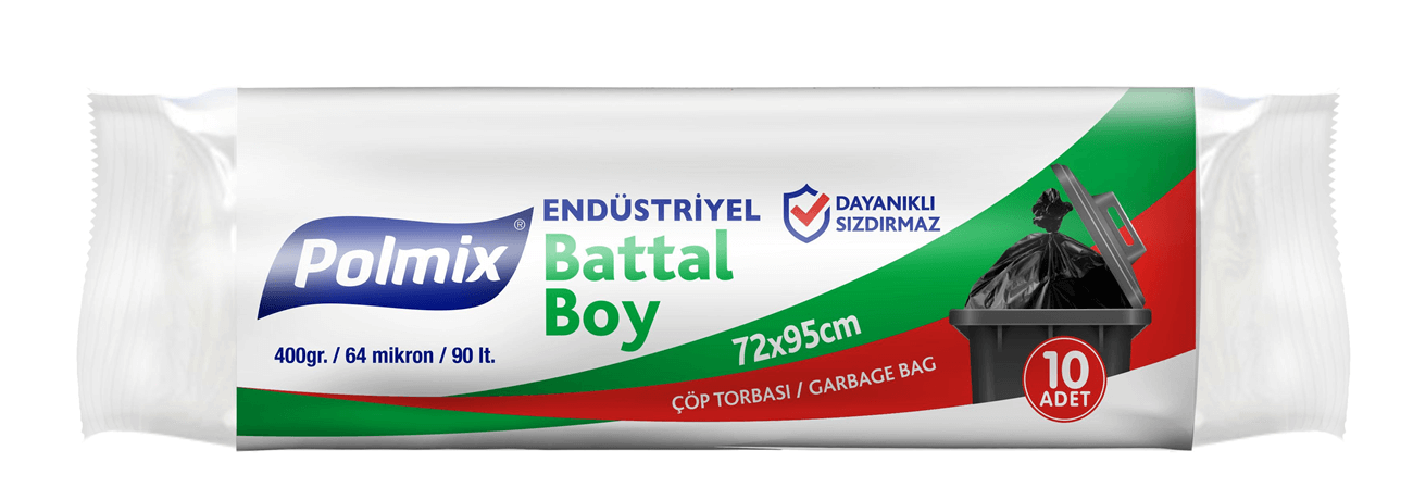 Polmix Endüstriyel Battal Boy Çöp Poşeti 72x95cm 10'lu 400gr P403