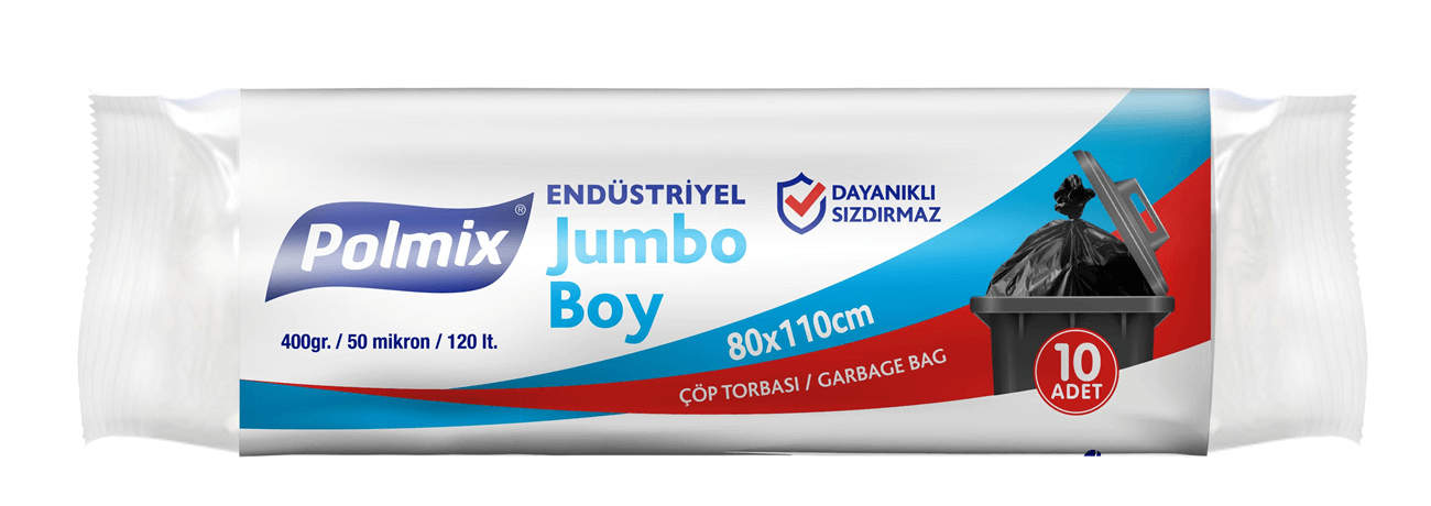 Polmix Endüstriyel Jumbo Boy Çöp Poşeti 80x110cm 10'lu 400gr P404
