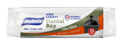 Polmix Ağır Sanayi Hantal Boy Çöp Poşeti 100x150cm 10'lu 1000gr Siyah P504