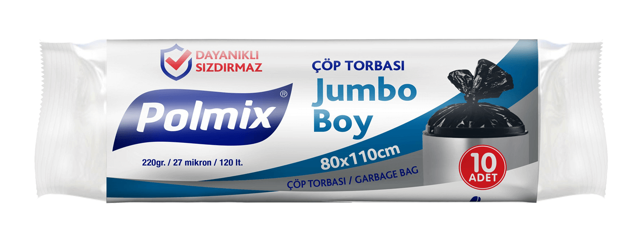 Polmix Standart Jumbo Boy Çöp Poşeti 80x110cm 10'lu 220gr P105