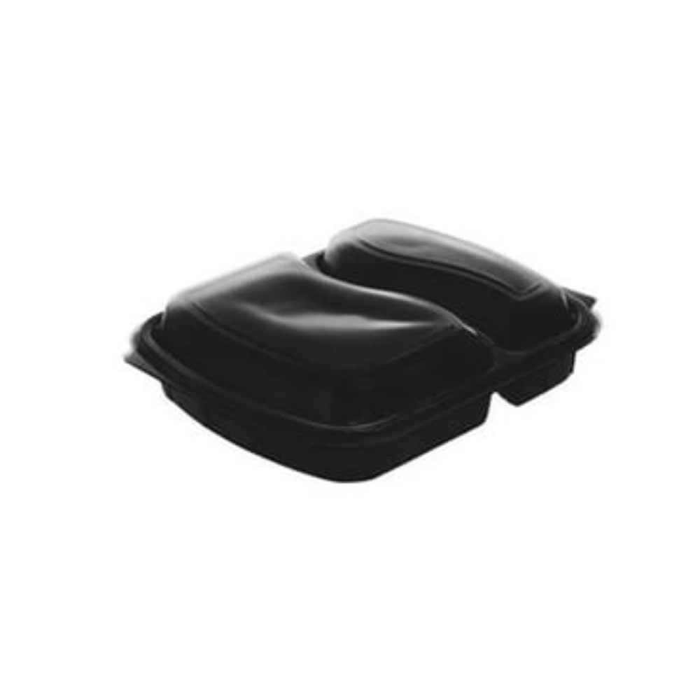 İki Bölmeli Kapaklı Gıda Kabı Mikrodalga Fırına Uygun 50 Adet