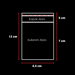 Opp Yapışkan Bantlı Bijuteri Poşet 4.5x12 cm 1000 Adet